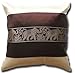 by soljo - Thai Silk *** brun *** éléphant motif housse de coussin 41cm x 41cm Thaïlande