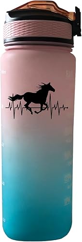 Botella de agua motivacional de 32 onzas con marcador de tiempo y popote, botella deportiva a prueba de fugas sin BPA para fitness, al aire libre,