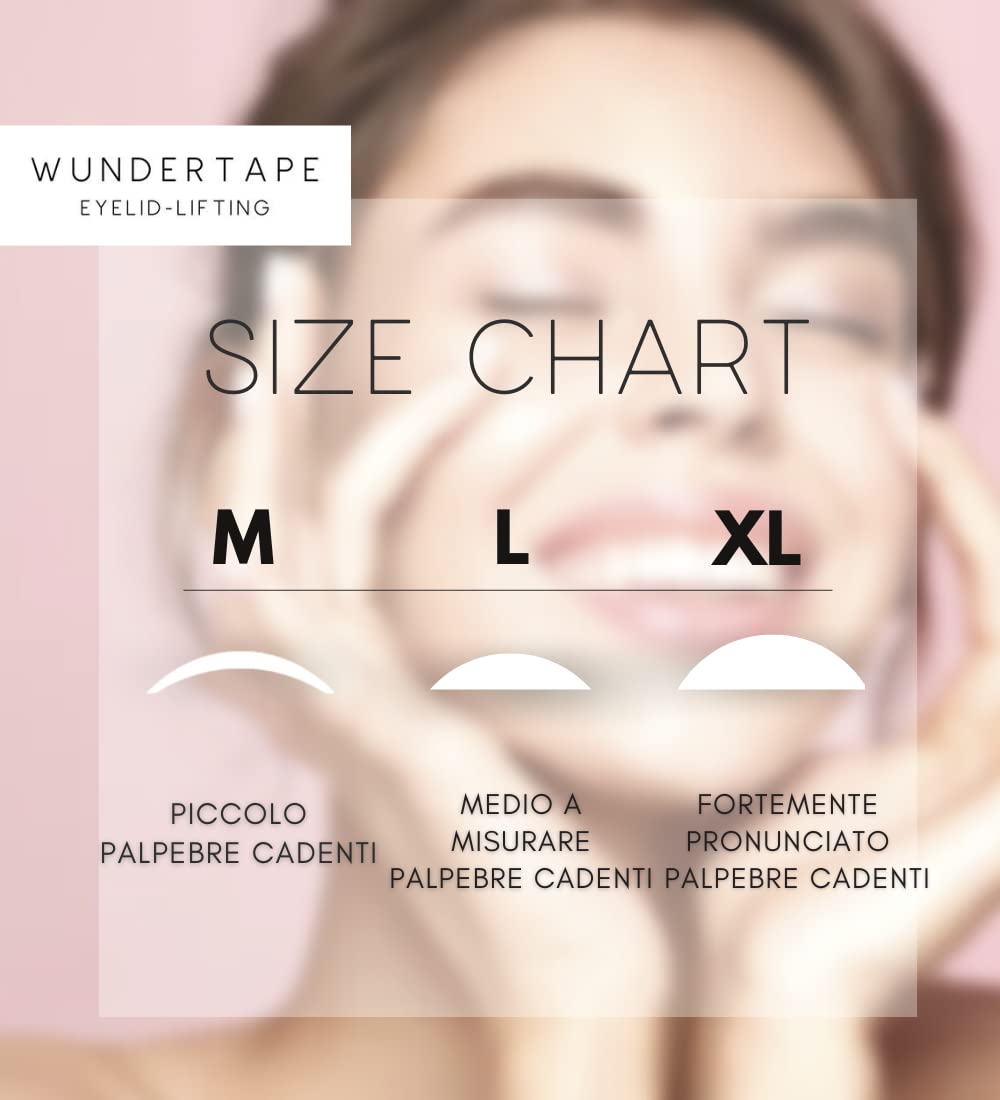 WUNDERTAPE "L" Strisce adesivi per occhi incappucciati - alza palpebre cadenti senza chirurgia! cerotti invisibile per sollevare le palpebre (lift stickers for eye lids) (144 x L)