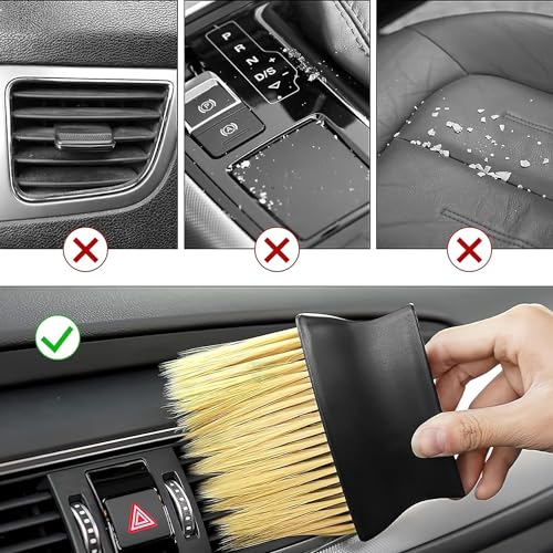 Image of NAREVAL Car Interior Cleaning Brush Scratch Free Car Duster Car Interior AC Vents Cleaning Brush Soft Duster Interior Cleaning Dusting Tool for Automotive Accessory Car (Medium Size Brush N1)