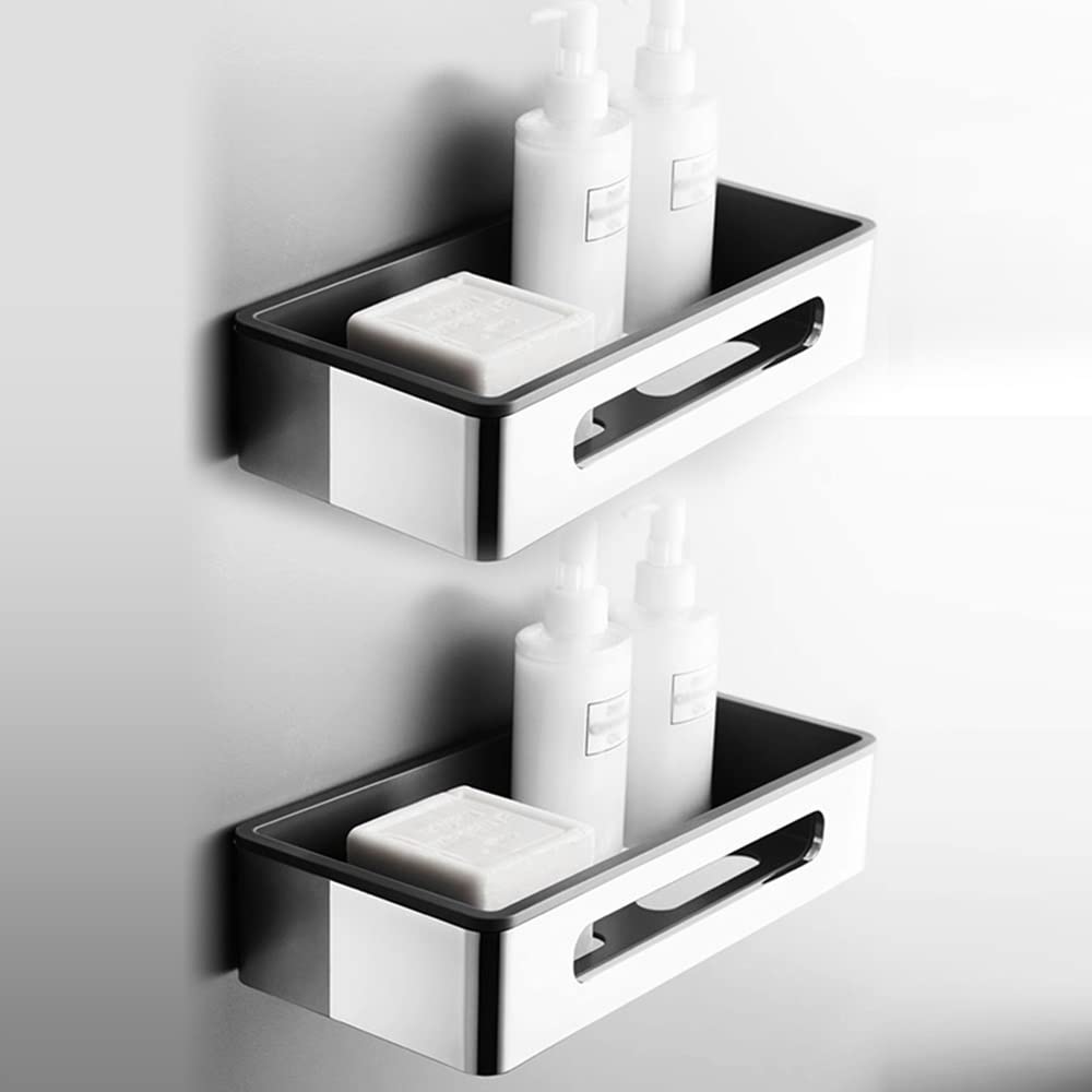 Shower Caddy Square Shower Storage Basket Shelf Bathroom Organizer Kitchen Accessories Hardware ABS Chrome Wall Mount Shelves Bathroom