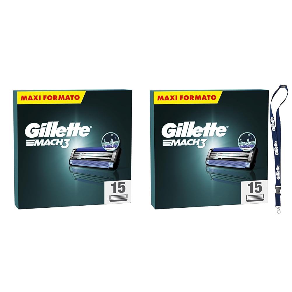 Gillette Mach3 Base 30 Lametta Di Ricambio Per Rasoio Barba Gillette, Con Striscia Lubrificante Per Una Scorrevolezza Fluida E Rivestimento Della Lama Progettato Per Ridurre