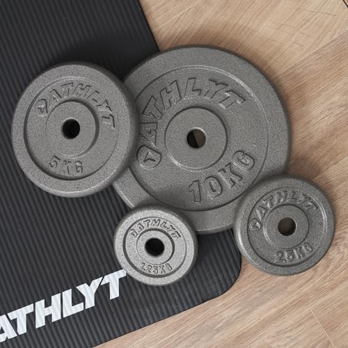 Athlyt 1 Inch Cast Weight Plates - 2 x 5kg, Grey - Image 3