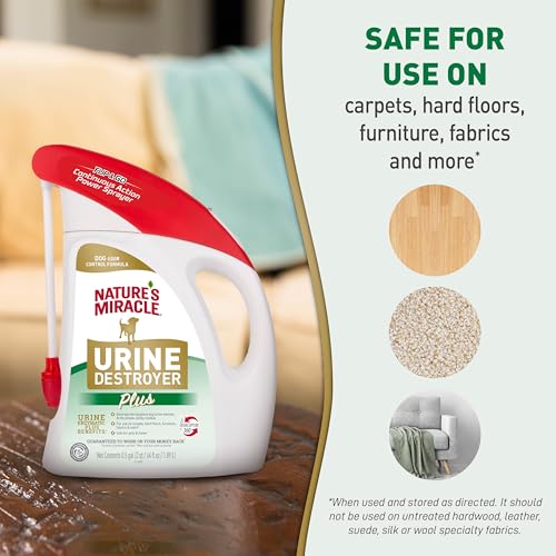 Nature's Miracle Urine Destroyer Plus para cães com pulverizador Flip & Go, 1,814 g, fórmula enzimá