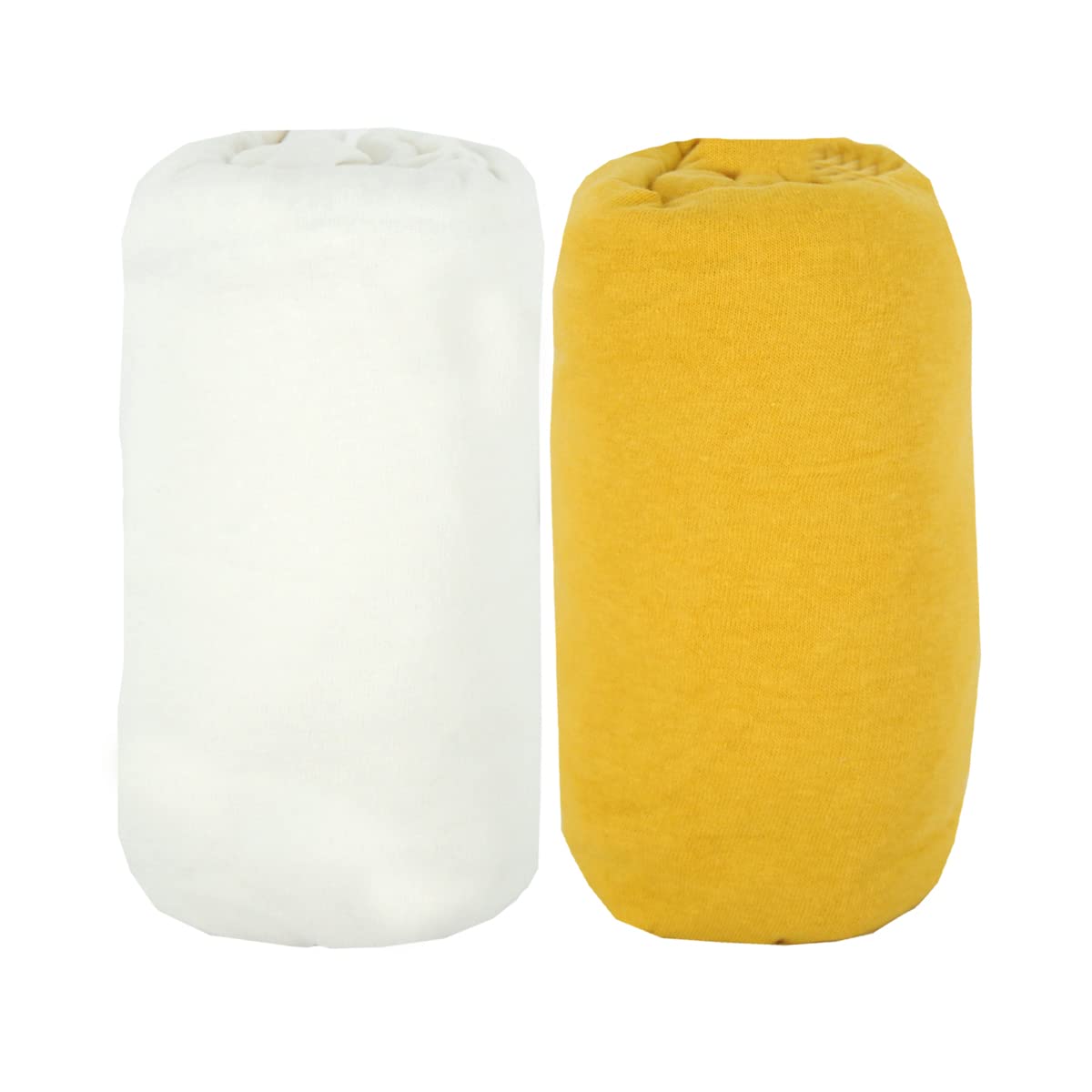 babyCalin - Set 2 lenzuola con angoli Senape/bianco 70x140x17 cm