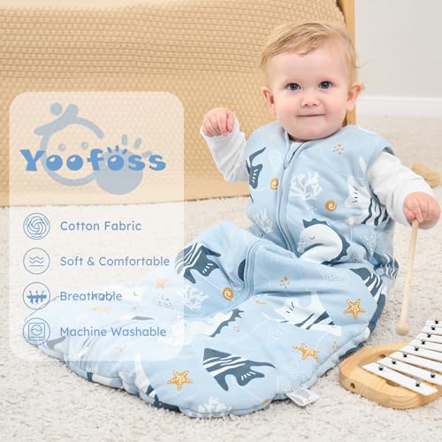 Image of Yoofoss Baby Sleep Sack 0-6 Months, TOG 2.5 Baby Wearable Blanket with 2-Way Zipper, 100% Organic Cotton Fabric Winter Newborn Sleeping Sack, Warm Soft Comfy