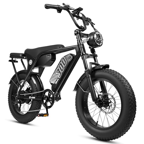 ESKUTE Electric Bike for Adult, 48V 20.8/41.6Ah Battery, 20"×4" Fat Tire with 1500W Motor E-Bike, Off-Road Ebike Up to 30+MPH, 7-Speed Beach Snow Trail Mountain Commuter for Beginner Cyclists V300