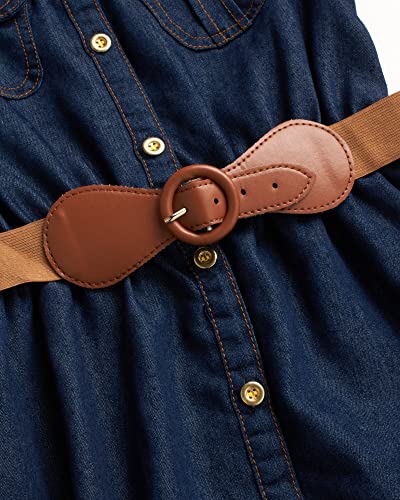 dollhouse Girls' Belted Denim Dress – Durable Collar Button Up Jean Dress for Girls (Sizes: 7-16)4