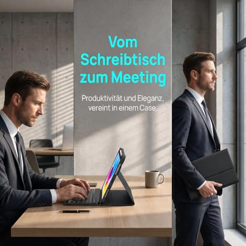 WALWALO Schwarz Hülle mit Tastatur für iPad A16 11 Generation 2025/10 Gen – Ansicht 6