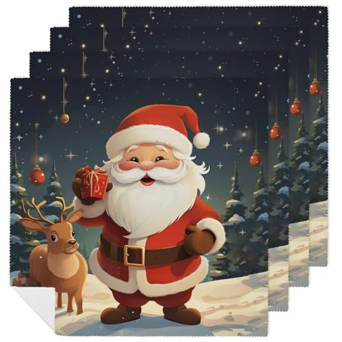 Servilletas de tela cuadradas para Navidad, pack 4 miniatura 1
