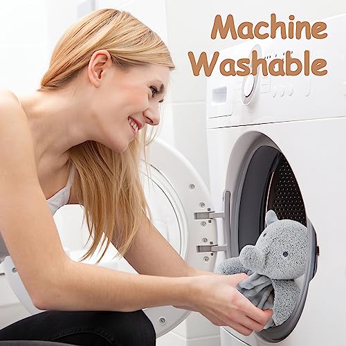 Elephant Baby Security Blanket Loveys for Boys & Girls, 15" Soft Baby Lovey Unisex Lovie, Grey Elephant Stuffed Animal