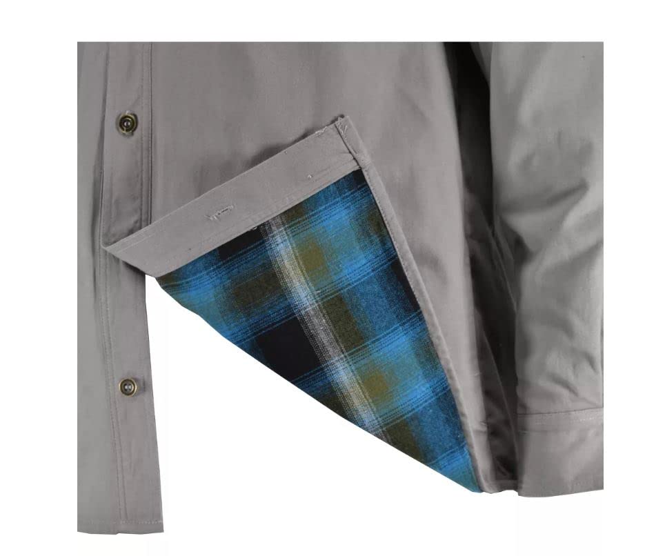 Regular and Big and Tall Flannel Lined Cozy Twill Shirt Jacket for Work and Casual Wear to 6X Tall and 8X Big3