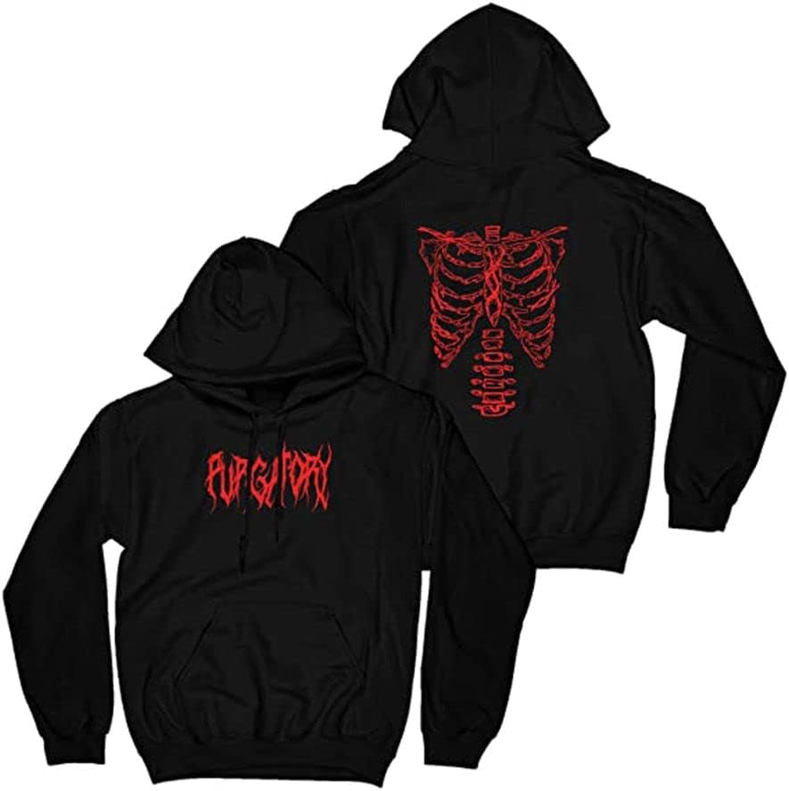 Vinnie Hacker Purgatoryxla Merch Purgatory Not Afraid to Live Hoodie Sweatshirt (Black, L)