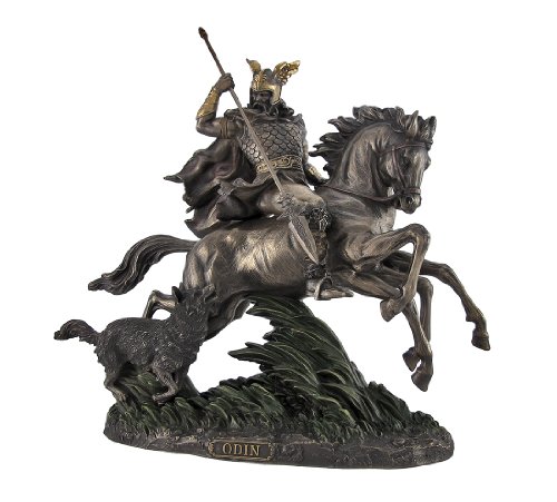Estatua de Odin Montando Sleipnir de Resina Fundida