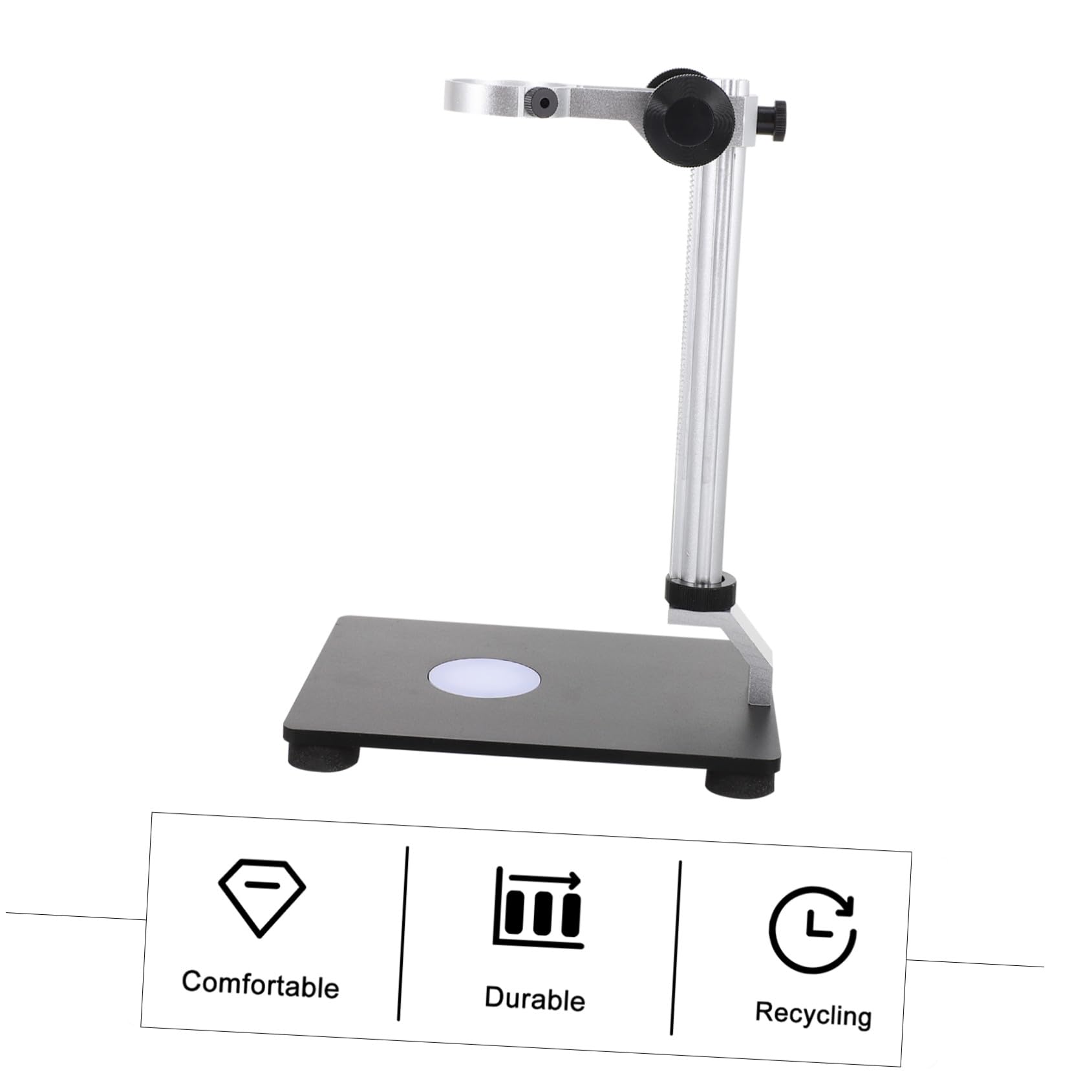 NUOBESTY Supporto Microscopio Regolabile con Base Lifting e Luce Integrata Stand Stabile per Microscopi e Videocamere Industriali Installazione Semplice e Precisione Elevata