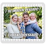 OBLEA o PAPEL DE AZÚCAR Personalizada con Foto, Nombre y Edad – Imagen Comestible para Tartas de Cumpleaños y Eventos – Varias Medidas – Rectangular