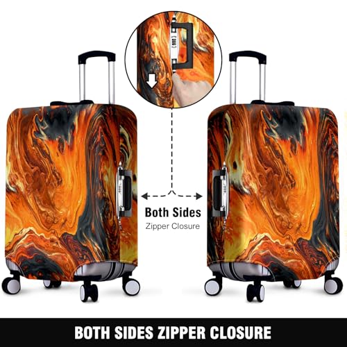 Travel Luggage Cover Suitcase Protector Scratch-Resistant Fit Not Included Suitcase Blue And Orange Abstract Painting L-26-28in2