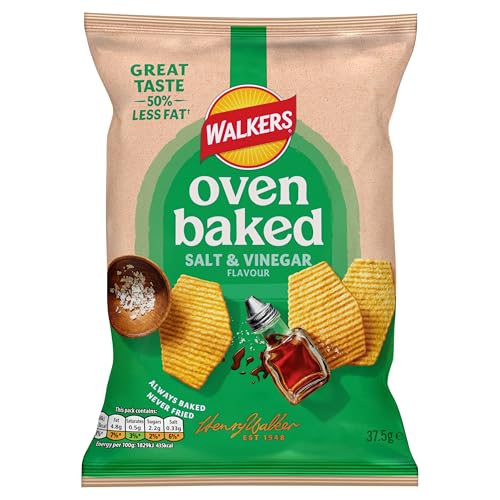 Walkers Baked Salt & Vinegar Snacks Crisps 32 x 37.5g