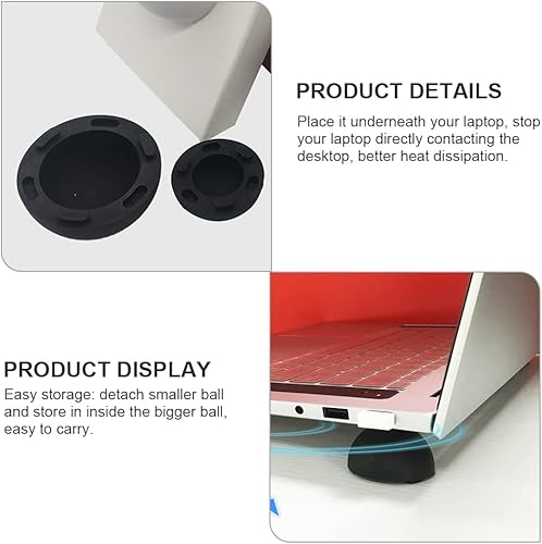 Miniatura 5 de 4 unids Alfombrilla de piso para laptop Pies de estante de refrigeración Accesorios Soporte para portátil Elevador portátil Elevador portátil