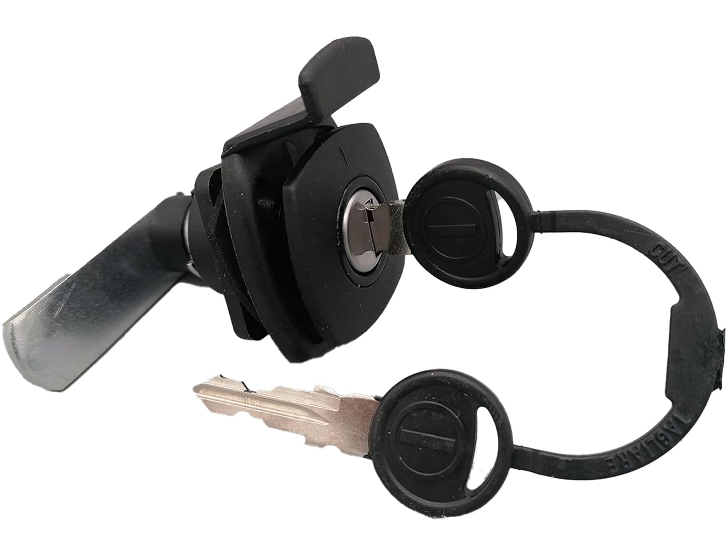 CR-MOESANCO® Juego de Cerradura de Baúl de Servicio, Caja de Gas para Caravana o Autocaravana, Color Negro, 45 x 45mm y Tirador