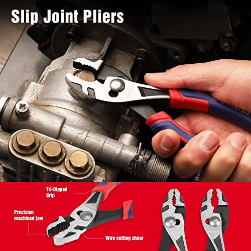 Workpro 12-In-1 Multi-Bit Ratcheting Screwdriver With Quick-Load Mechanism And 4-Piece Pliers Set For Diy & Home Use #TOP4