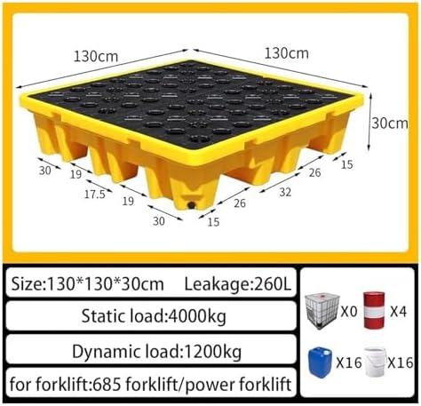 Pallet Spill Containment Platform Stackable Polyethylene Oil Drum with Drain Detachable Modular Grating Tray Industrial,Modular Spill Containment Platform for Industrial Oil Drums & Lab Use