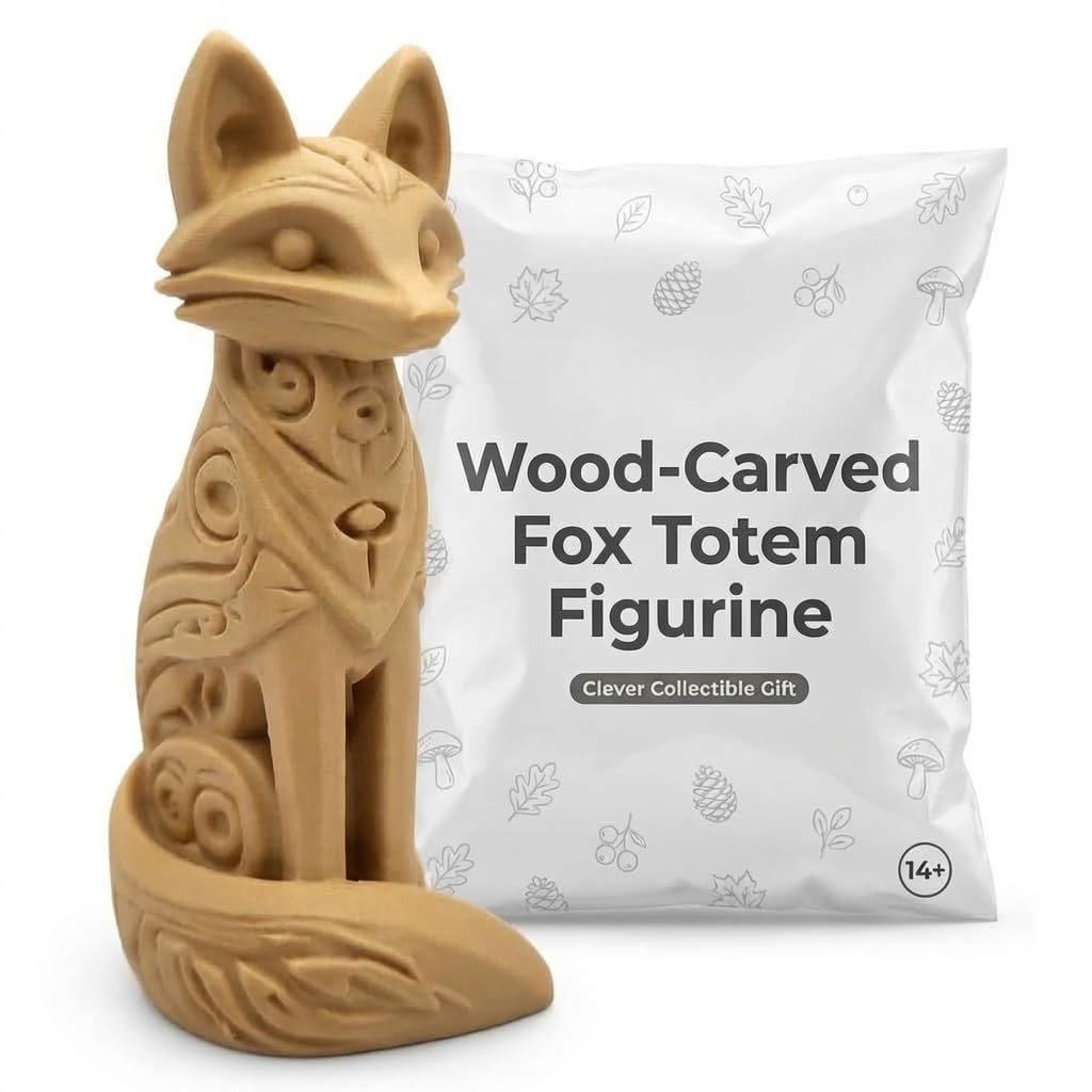 Amazon.com: Wood-Carved Fox Totem Figurine - Detailed Nature