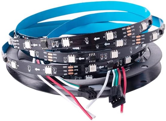 WS2811 Tira de luz LED direccionable de píxeles 30LEDsm, 10 píxelesm, 150 LED, 50 píxeles, SMD 5050 RGB, color de ensueño, tira RGB no impermeable