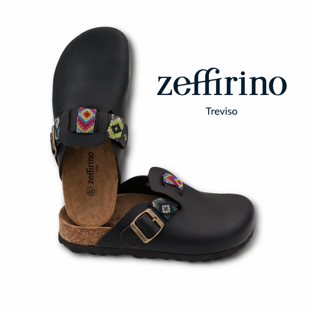 Suerte Meravigliosi Sabot Donna in Pelle, Eleganti Zoccoli Chiusi Davanti, Ciabatte Estive e Invernali in Cuoio