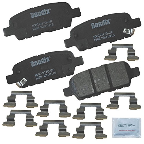 Image of Bendix Priority1 CFC1288 Ceramic Rear Brake Pads for Select Models INFINITI EX35,FX35,G35,G37,M35,M45,Q60,Nissan 370Z,Altima,Juke,Rogue,Rogue Select,Sentra,X-Trail,Renault Koleos,Safrane