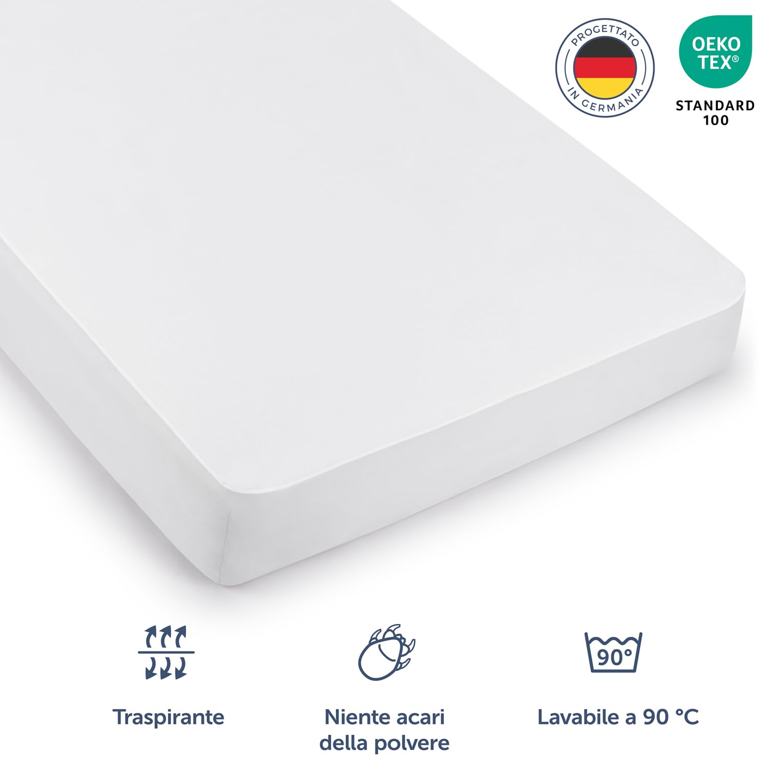 Blumtal Coprimaterasso Matrimoniale Impermeabile con Angoli - 160 x 200cm, Coprimaterasso Impermeabile Matrimoniale Antiacaro, Certificato Oeko-Tex, 1 Pezzo