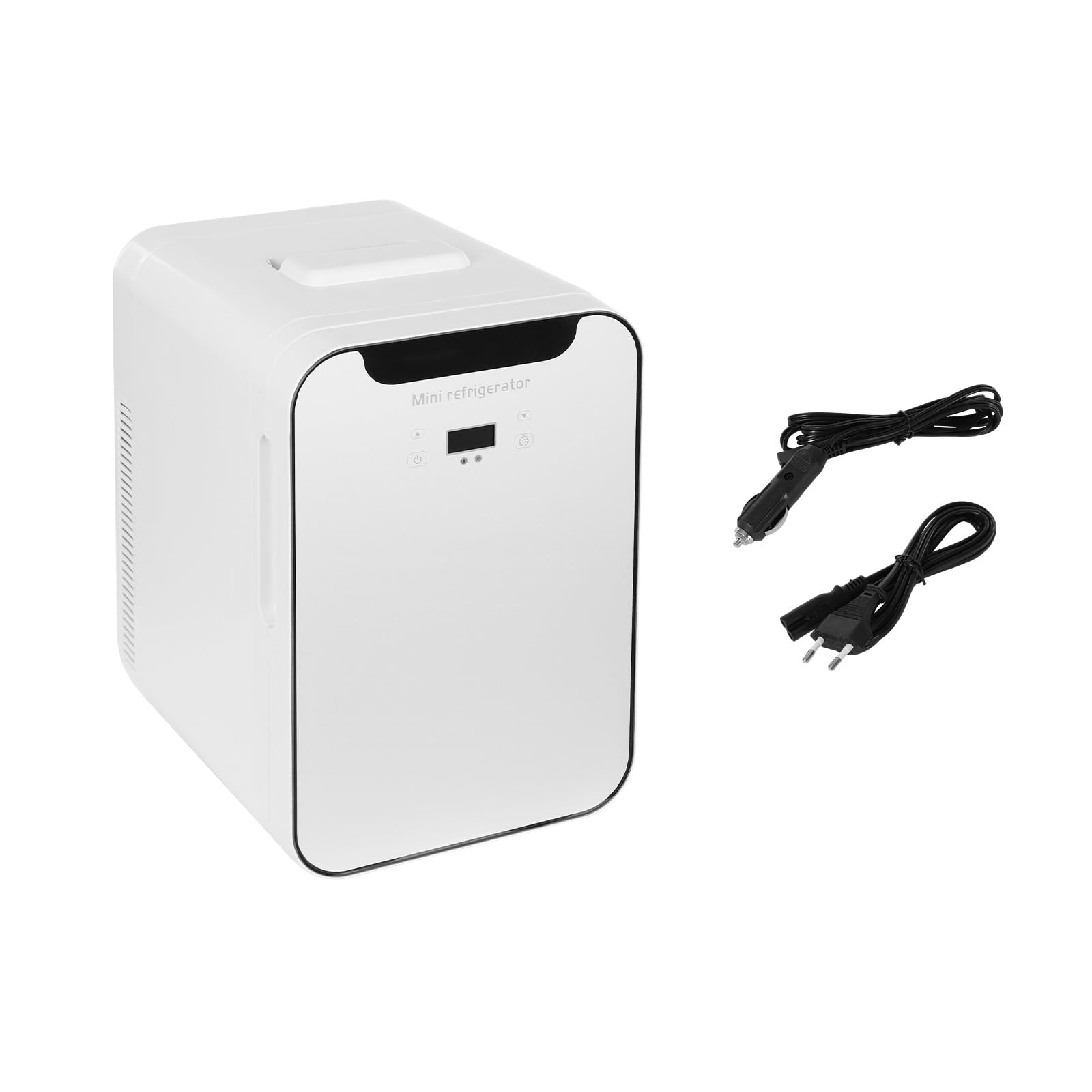 Mini Frigo, 16 L, Mini Frigorifero Compatto con Display LCD Touch, 220 V AC/12 V DC, Raffreddamento e Riscaldamento Termoelettrico, Silenzioso, Piccolo Frigorifero per Camera da Letto, Ufficio
