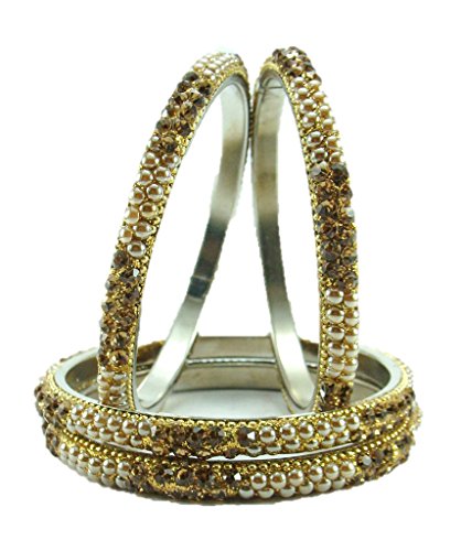 Sukriti Rajasthani Golden Brass Bangles Set of 4 Pack of 4 - Image 3