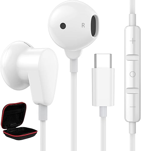 Miniatura 11 de ACAGET Auriculares tipo C con cable para Samsung Galaxy S25 Edge S24 FE S23 S22 Ultra, aislamiento de ruido USB C auriculares para iPhone 16 17 Pro