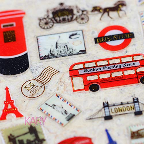 Preisvergleich Produktbild Paris Tower London Bridge Reise Reise Briefmarke Briefumschlag Kawaii Geschenk Belohnung Kind Kinder Scrapbooking Retro Kristall Aufkleber