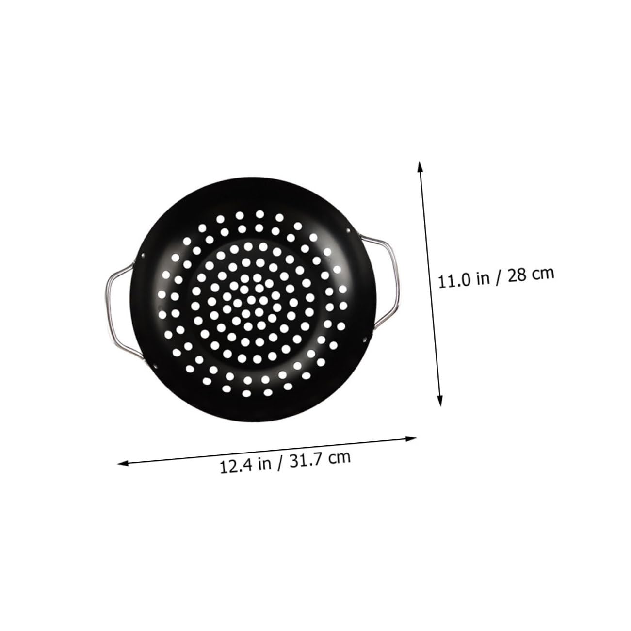 Griglia a rete per barbecue, Padella antiaderente for barbecue, nera, 31,7x28x9 cm
