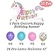 202 Pack Unicorn Party Supplies Set , Unicorn Birthday Packs Includs Flatware ,Spoons ,Plates ,Tablecloth ,Cups ,Straws ,Napkins ,Invitation cards , Balloon, Banner ,Cake Topper