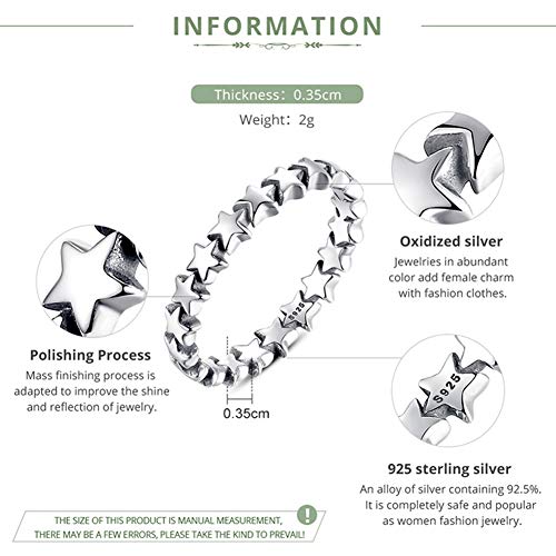 Presentski ALK-RI01-7 Ifinity Star Stacking Rings Sterling Silver Valentines Day Jewelry thumb #4