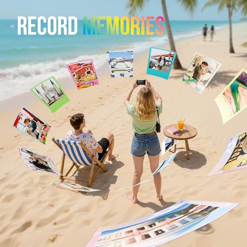 Nelko Fotodrucker PP01 Farbe Tragbarer Mini Fotodrucker für Smartphone mit 20 Fotopapier, Tintenstrahl Aufkleber Drucker, Sticky Back Fotos für iOS & Android, Smart AI APP, Rosa