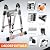 Telescoping Ladder 12.5 FT A Frame, Extension Multi-Purpose with Balance Bar Heavy Duty 330 lbs Max Capacity for Home and Outdoor Work, Silver