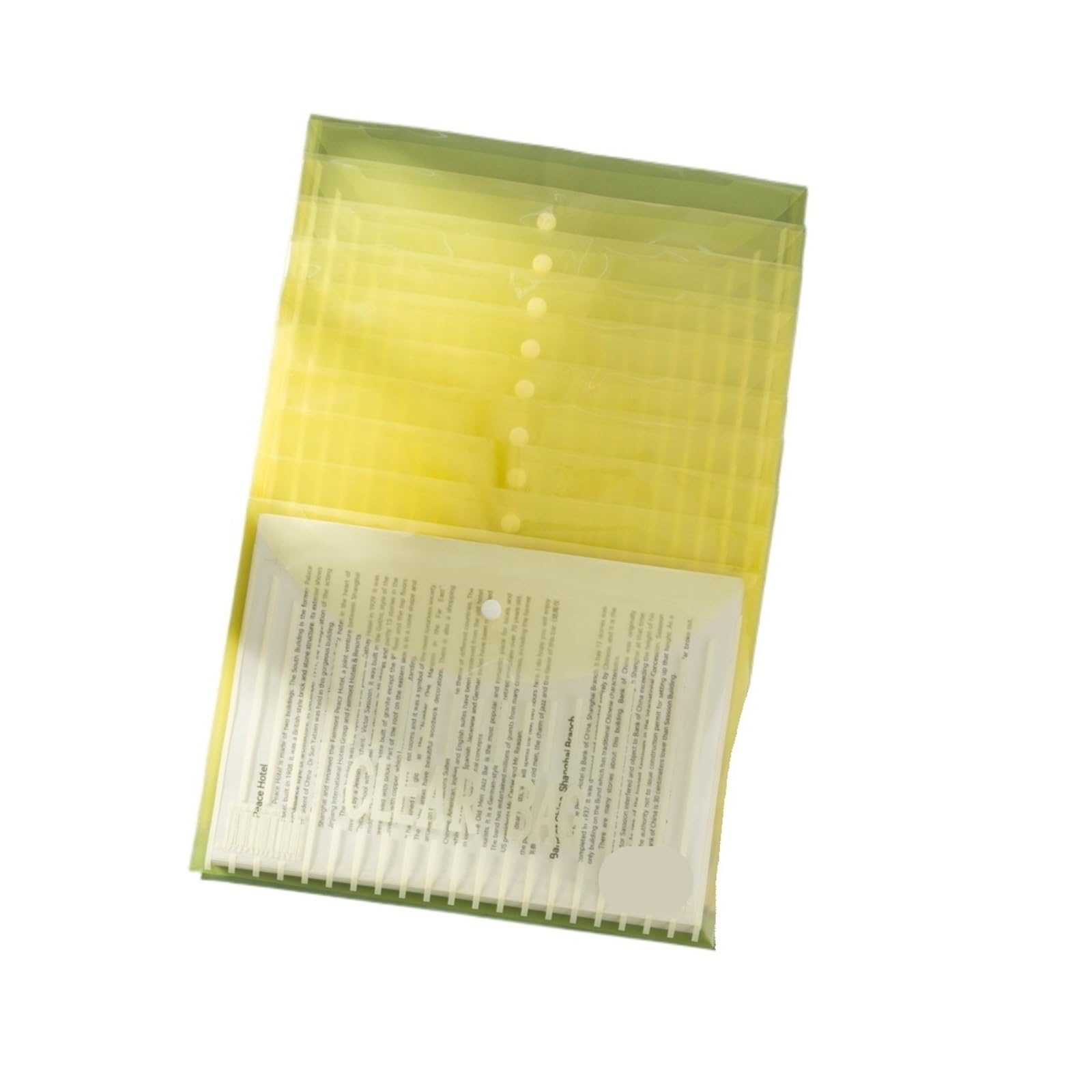 cartella plastica trasparente, 10 pezzi modello verticale A4 trasparente addensato Bottone portadocumenti multicolore(Yellow)