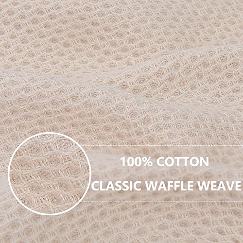Image of Homaxy 100% Cotton Waffle Weave Kitchen Dish Towels, Ultra Soft Absorbent Quick Drying Cleaning Towel, 20x28 Inches, 8-Pack, Beige