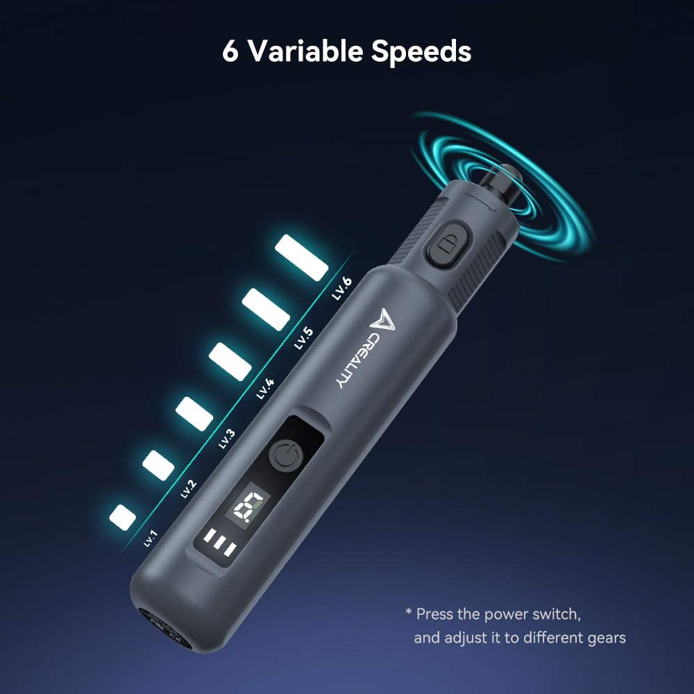 Creality Kit d'outils rotatifs sans fil avec 24 accessoires, multifonction, 6 vitesses variables, longue durée de vie de la batterie et sans fil portable 3,7 V pour modèles d'impression D, meulage