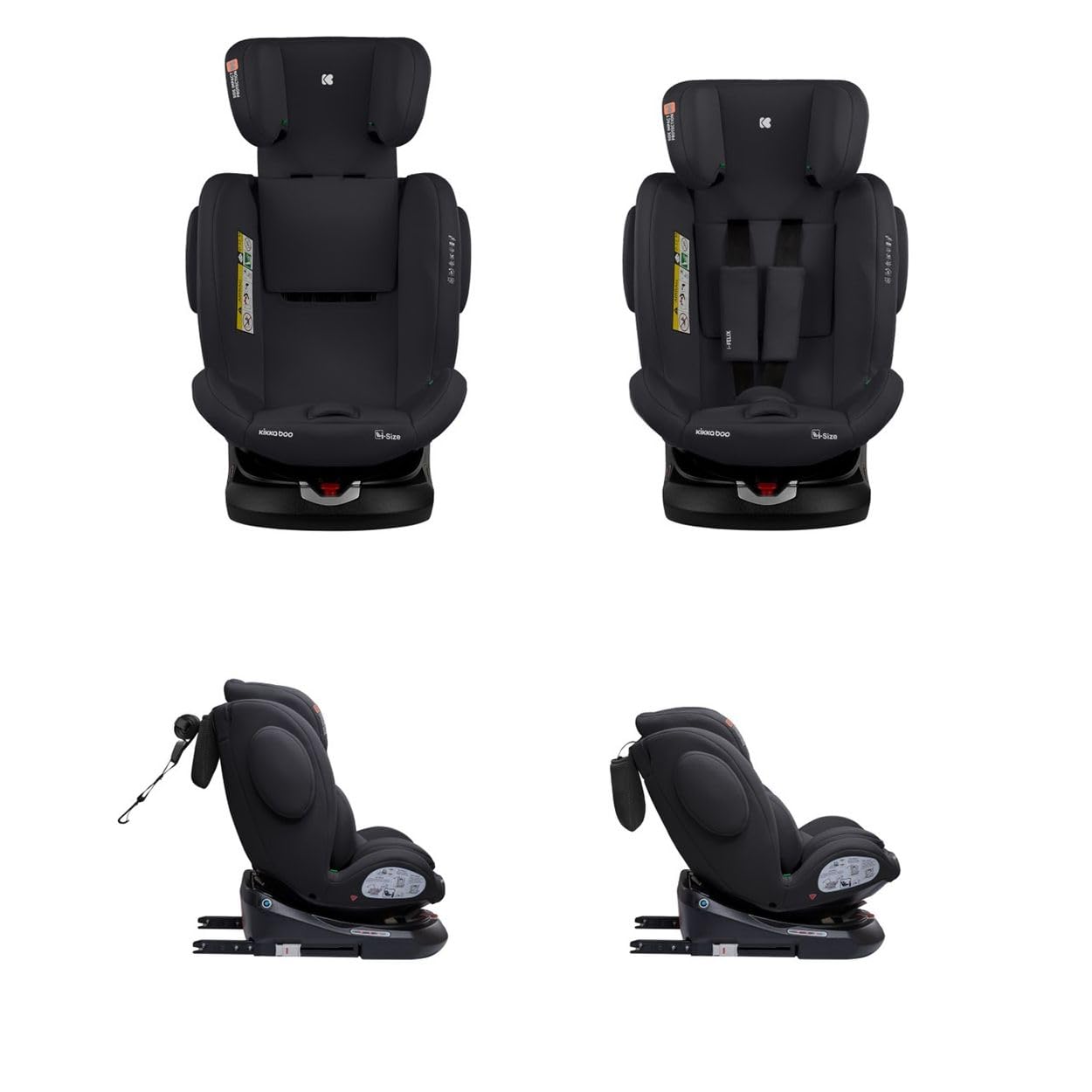 Kikkaboo fotelik dziecięcy i-Felix i-Size (40-150 cm) ISOFIX obrót o 360 stopni, kolor: czarny