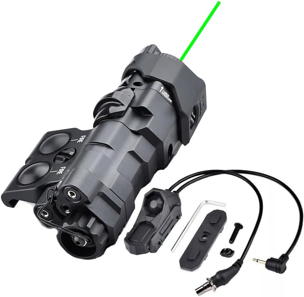 Metal MW C1+ Box Aiming Laser Sight(with Red/Green/Blue Laser+IR+IR Fill Light + 220 Lumens LED Flashlight), & AX Dual Wire Modular Remote Pressure Switch(SF+2.5) & M300A/M600C Flashlight Combo
