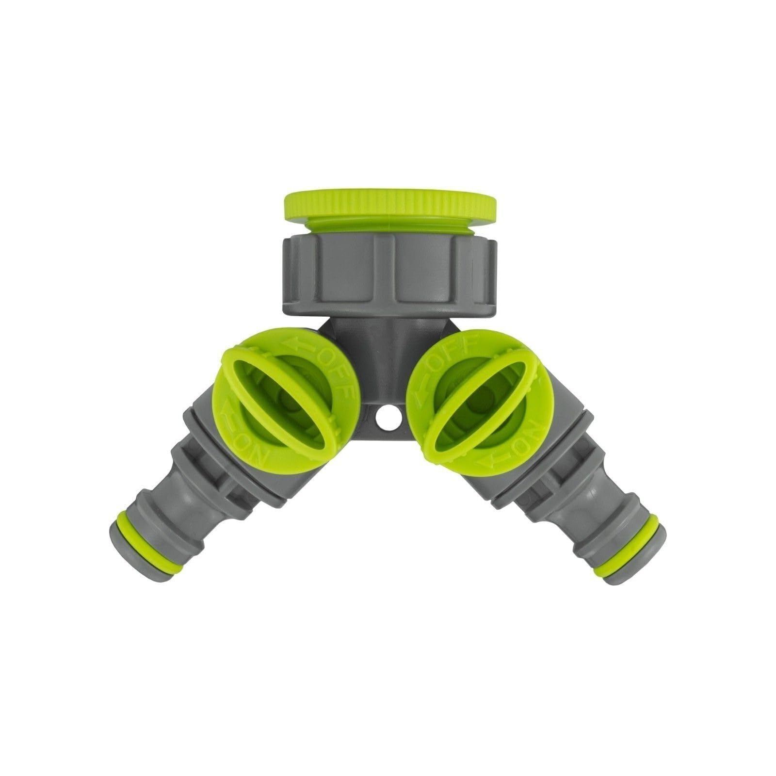 B2c Men's Lime Garden Hose Ranfe Of Connectors Fittings Universal Standard Hozelock Compatible Fe Threaded (2 Way Splitter)