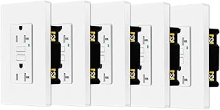 NineLeaf 5 Pack Tamper-Resistantï¼ˆTR) Weather-Resistantï¼ˆWRï¼‰ GFCI Outlet Receptacles (20A,125V), Slim Design, LED Indicator, Decorative Wall Plates and Screws Included, ETL Certified, White