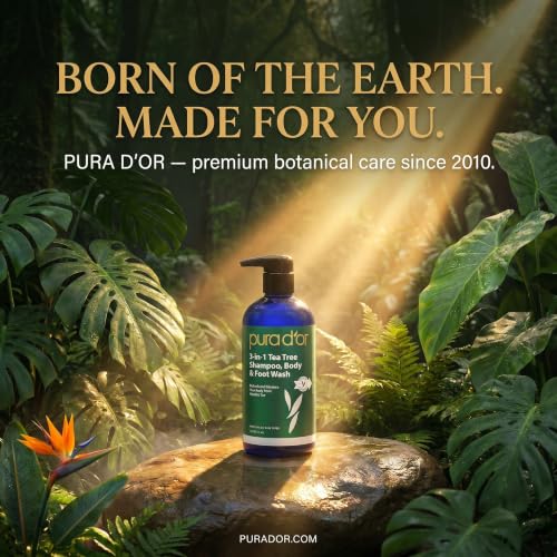 PURA D'OR 3-in-1 Tea Tree Shampoo, Body & Foot Wash for Men & Women, 16oz - image 6