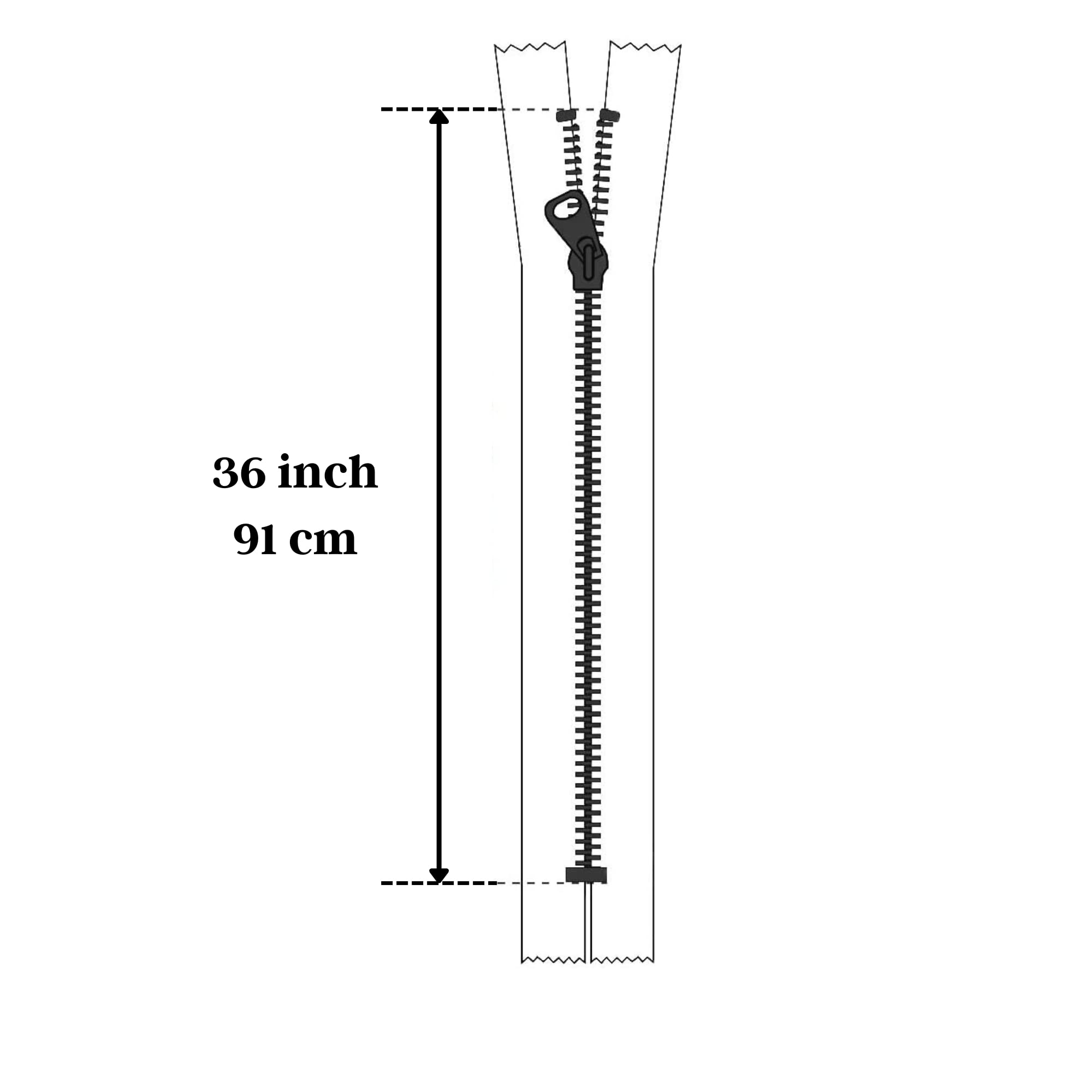 Cremallera de nailon invisible de 36 pulgadas para manualidades de costura