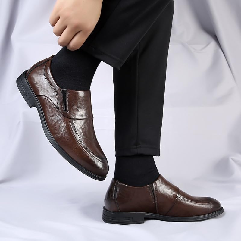 Cow Leather Man Business Elevator Shoes with Heel Height Hidden Heel Shoes for Men Taller Slip-on Formal Wedding Oxfords2